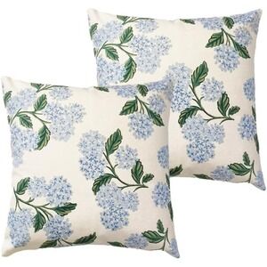 Set Of 2 Throw Pillowcase Floral Cotton Linen Blend With  Miulee Pillows New